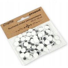 Polsirhurt Dekoracje Ruchome oczka RS-02 10mm samoprzylepne 100 sztuk