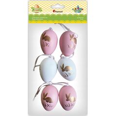Titanum Zawieszki plastikowe jajka 40x60mm różowe 6szt