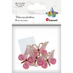 Titanum Dekoracje samoprzylepne motyle 38x23mm 4szt