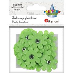 Titanum Dekoracje samoprzylepne 3D kwiaty limonkowe 20szt