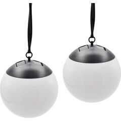 Oprawa schodowa Saska Garden LAMPA SOLARNA PLASTIKOWA KULA WISZĄCA 20CM