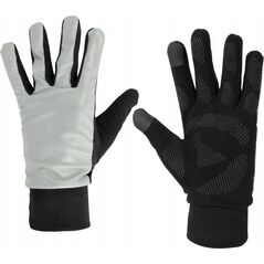 Brubeck Pirštinės bėgimui unisex AVENTO 44AC reflective XS/S sidabrinis/juodas