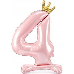 PartyDeco Stoj±cy balon foliowy 4 jasny róż 84cm