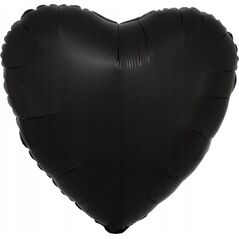 AMSCAN Balon foliowy Lustre Black serce 43cm