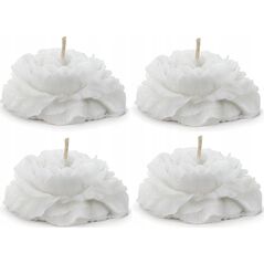 Party Deco ¦wieca pływaj±ca piwonia matowa biały 8cm 4szt