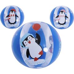 JiLong PIŁKA PLAŻOWA DMUCHANA 50CM PINGWIN MAGIC INK 53060