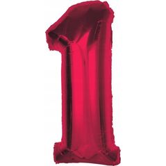 GoDan Balon foliowy cyfra 1 czerwona Smart 92cm