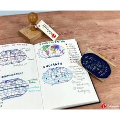 Dumel Stempel mapa ¶wiata - kontynenty i oceany
