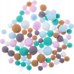 Stnux POMPONY PLUSZOWE, MIX FROSTY PASTELS, 90 SZT.