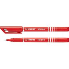 Stabilo Fineliner Stabilo Sensor 189, 0,3 mm, rød, æske a 10 stk.
