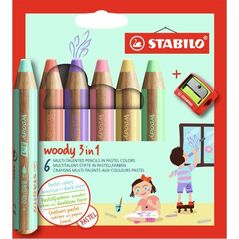 Stabilo STABILO woody 3 in 1, Assorted colours, 6 pc(s)