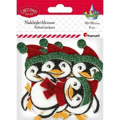 Craft with Fun Naklejki filcowe 3D pingwiny 6szt