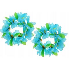 Party Deco Bransoletki hawajskie niebiesko-zielone 2szt
