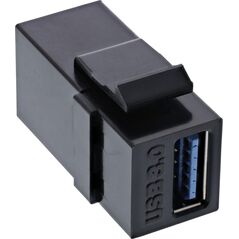 Adapter USB InLine InLine® USB 3.0 Snap-In module, USB-A F/F, black housing