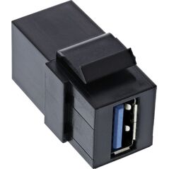 Adapter USB InLine InLine® USB 3.2 Snap-In module, USB-A F/F, 90° angled, black housing