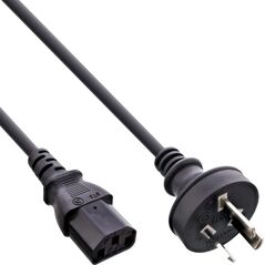Kabel zasilający InLine InLine® Power cable, Australia to 3pin IEC C13, black, 0,5m