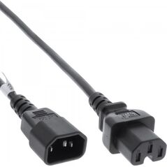 Kabel zasilający InLine 40pcs. pack Bulk-Pack InLine® Power Cable extension C15 straight to C14 socket straight black 1.8m