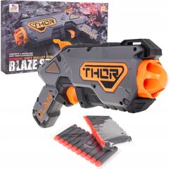 1DEA.me Manulany Pistolet Blaze Storm dla dzieci 8+ Szary + 20 Bezpiecznych Pocisków + Mechanizm Sprężynowy