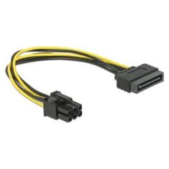 Delock SATA 15-pin - PCIe 6-pin, 0.21m, Żółty (82924)