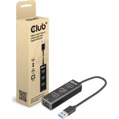 Club 3D Club3D Rozbočovač, USB-A 3.2 Gen1 na 3x USB 3.1, Gigabit Ethernet