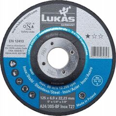 Rottluff TARCZA WYPUKÅA T27 125*6.0*22 A24/30S-BF INOX PREMIUMFLEX