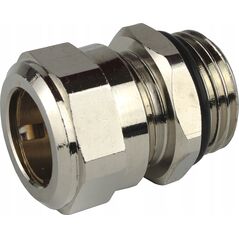 Tece Tece niklowany śrubunek zaciskowy nyplowy typu Quetsch, 15 mm Cu x R 1/2" 740134