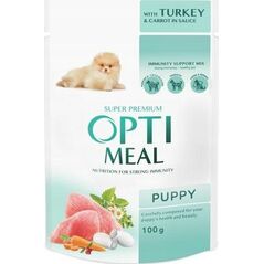 Synteza OPTIMEAL PIES sasz.100g  PUPPY INDYK      MARCHEWKA w sosie /12