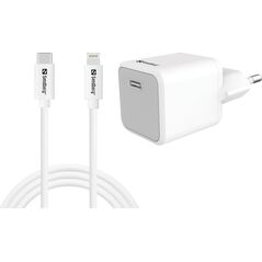 Ładowarka Sandberg USB-C AC Charger +Lightning 1M