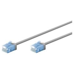 Goobay Ultra-elastyczny CAT 6A kabel krosowy, slim, U/UTP, szary - Długość kabla 7.5 m