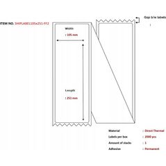 Capture Capture SHIPLABEL105X251-FF2 etykiet do nadruku