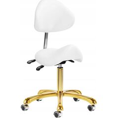 Activeshop Taboret kosmetyczny 1004 Giovanni złoto biały