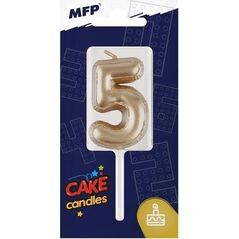 MFP paper świeczka do tortu balon nr 5 złota 8800119