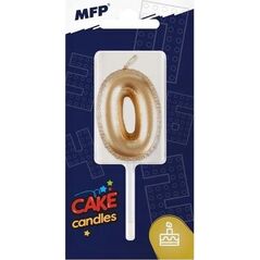 MFP paper świeczka do tortu balon nr 0 złota 8800114