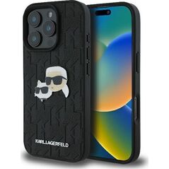 Karl Lagerfeld Karl Lagerfeld KLHCP16LPGKLKCPK iPhone 16 Pro 6.3" czarny/black hardcase Monogram Karl&Chaoupette Head Pin