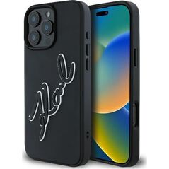 Karl Lagerfeld Karl Lagerfeld KLHCP16L3DRKSDLK iPhone 16 Pro 6.3" czarny/black hardcase 3D Rubber Bicolor Signature