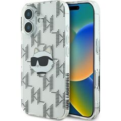 Karl Lagerfeld Karl Lagerfeld KLHCP16SHKLPCHT iPhone 16 6.1" przezroczysty/transparent hardcase IML Choupette Head Electroplated