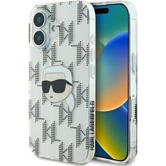 Karl Lagerfeld Karl Lagerfeld KLHCP16SHKLPKHT iPhone 16 6.1" przezroczysty/transparent hardcase IML Karl Head Electroplated