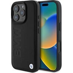 BMW BMW BMHCP16XSLLBK iPhone 16 Pro Max 6.9" czarny/black hardcase Leather Hot Stamp