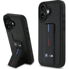 BMW BMW BMHCP16SGSPCCK iPhone 16 6.1" czarny/black hardcase M Grip Stand Smooth and Carbon