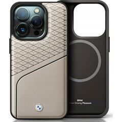 BMW BMW BMHMP16L23RDCLG iPhone 16 Pro 6.3" szary/grey hardcase Sign Leather Textured and Line MagSafe