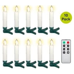 Lampki choinkowe Goobay Bundel 10er Set LED Baumkerze (49873) u. 10x AAA