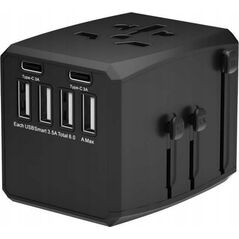 MicroConnect Microconnect MC-TRAVELADAPTER1 elektryczny wtyk zasilający Czarny