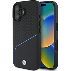 BMW BMW BMHMP16S23RDCLK iPhone 16 6.1"        czarny/black hardcase Sign Leather Textured And Line MagSafe