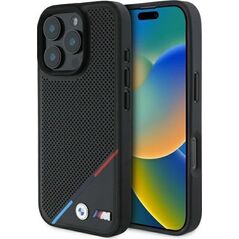 BMW BMW BMHMP16X23PUPDK iPhone 16 Pro Max     6.9" czarny/black hardcase M Perforated Tricolor Line MagSafe