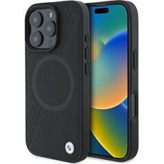 BMW BMW BMHMP16X23RTPK iPhone 16 Pro Max      6.9" czarny/black hardcase Sign Leather Half Textured And Circle MagSafe