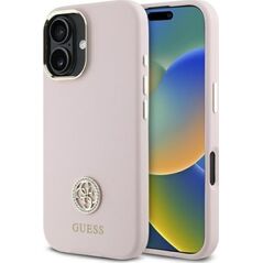 Guess Guess GUHCP16SM4DGPP iPhone 16 6.1"       jasnoróżowy/pink hardcase Silicone Logo Strass 4G