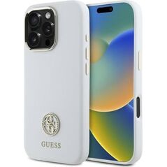 Guess Guess GUHCP16XM4DGPH iPhone 16 Pro Max    6.9" biały/white hardcase Silicone Logo Strass 4G