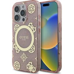 Guess Guess GUHMP16XH4PYEEP iPhone 16 Pro Max   6.9" różowy/pink hardcase IML Peony On 4G Background MagSafe