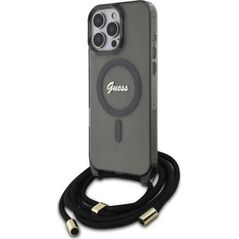 Guess Guess GUHMP16XHCTSGNSK iPhone 16 Pro Max  6.9" czarny/black hardcase Crossbody Cord Script MagSafe