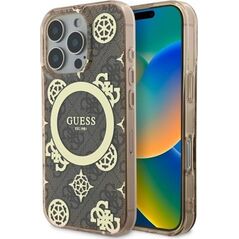 Guess Guess GUHMP16XH4PYEEW iPhone 16 Pro Max   6.9" brązowy/brown hardcase IML Peony On 4G Background MagSafe